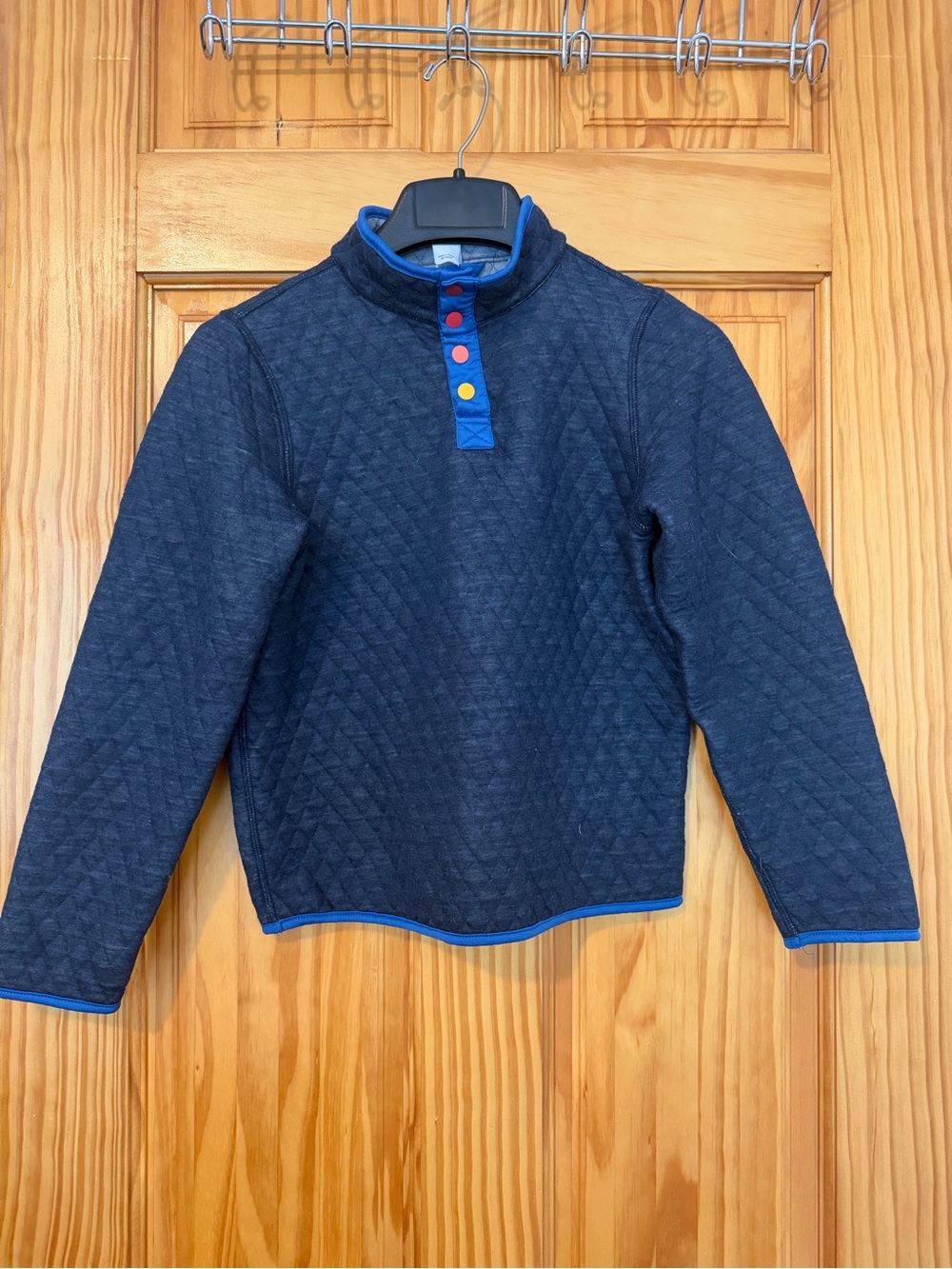 Kids Quilted Mock-Neck Pullover - with Color Pop Buttons